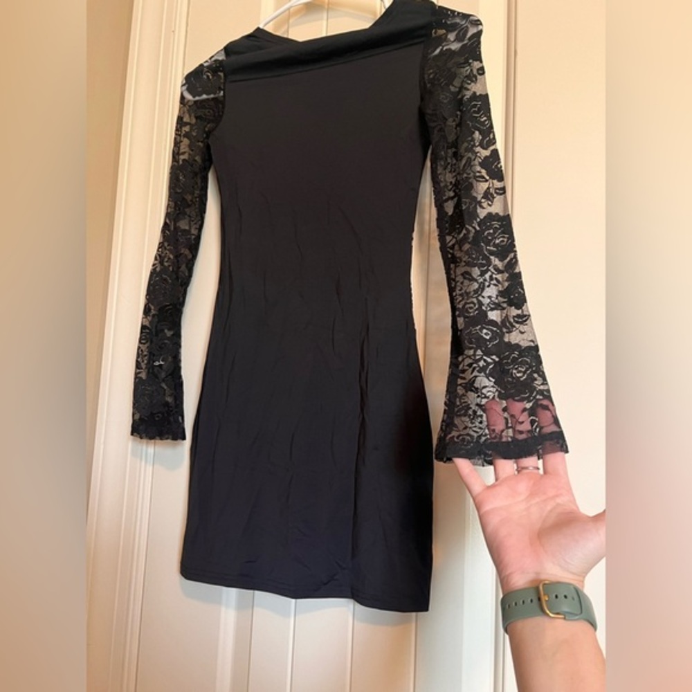 NWT Princess Polly Covington Long Sleeve Mini Dress Black Size 0 - Picture 6 of 10